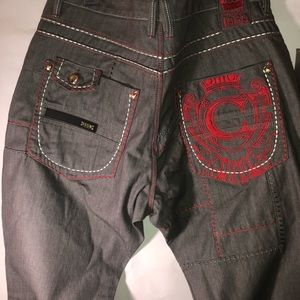 COOGI Gray Embroidered Jeans Size 40x34 - Fast SH